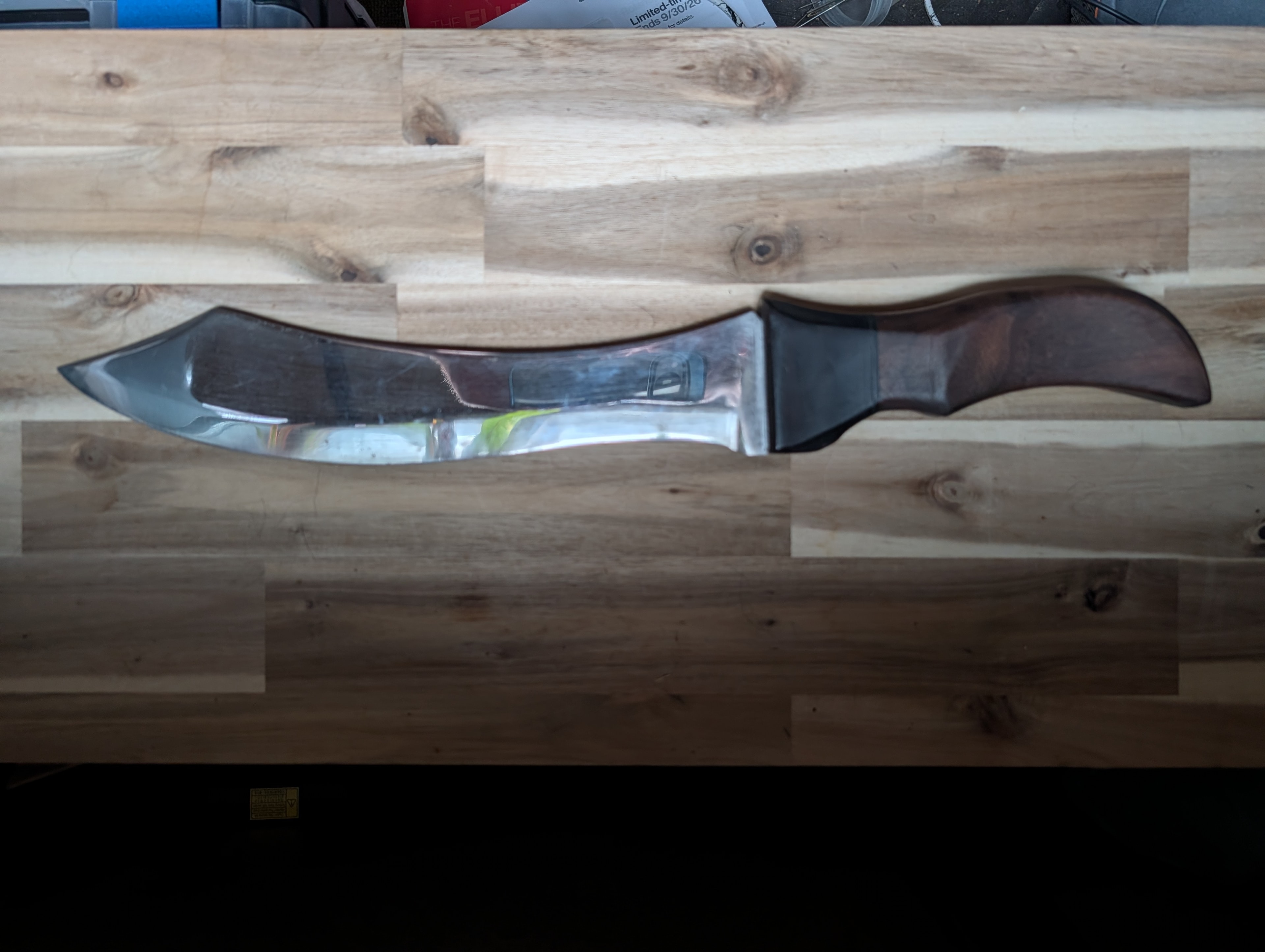 Damascus chef knife alternate view
